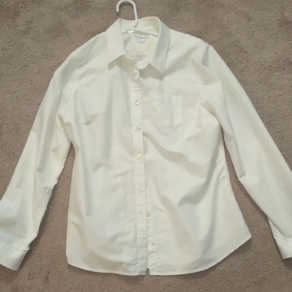 L.L. Bean Cream Button-Up Shirt - Picture 3 of 3